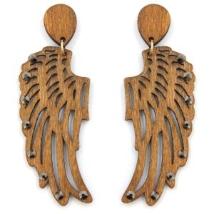 Wooden wing earrings